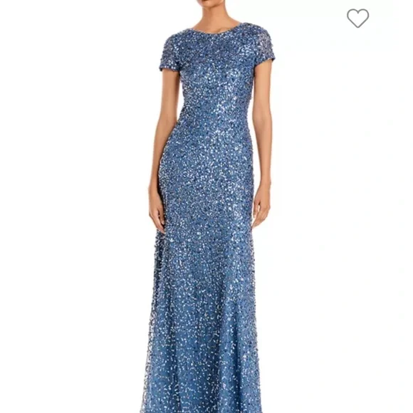 Adrianna Papell Cap Sleeved Sequin Gown - Picture 4 of 6